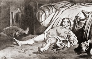 Le Massacre de la rue Transnonain, nach der Lithographie von Honore Daumier, aus The Print-Collector