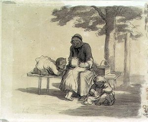 Eine Großmutter von Honoré Daumier