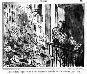 Erscheinung von Paris, seit der berühmten moralischen Komödie LA Bourse: Serie aus „Actualites“, einer Serie von Karikaturen über die Börse von Honore Daumier (1808-1879). „Charivari“ von Honoré Daumier