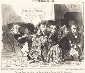 Ankunft in einer zu gastfreundlichen Stadt... von Honoré Daumier