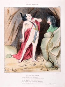 Werk von Honoré Daumier (1808-1879). Alte Geschichte Ödipus bei der Sphinx. BIBLIOTHEK DES ALCAZAR, MARSEILLE von Honoré Daumier