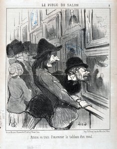 Werk von Honore Daumier (1808-1879). Charivari stammt aus dem Jahr 1852: Serie LE PUBLIC DU SALON - "Künstler begutachten das Gemälde eines Rivalen" MUSEE DES BEAUX ARTS - PALAIS LONGCHAMP, MARSEILLE von Honoré Daumier
