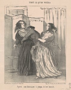 Ayant une discussion à propos de leur beauté von Honoré Daumier