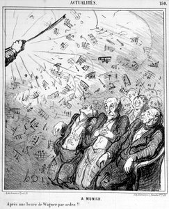 Karikatur über die Musik von Wagner - von Honoré Daumier von Honoré Daumier