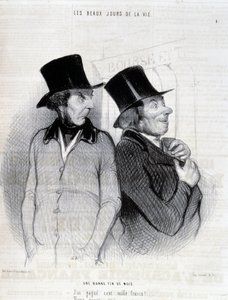 Karikatur über die Stipendiaten - von Daumier, in "Charivari" vom 16.04.1844 von Honoré Daumier