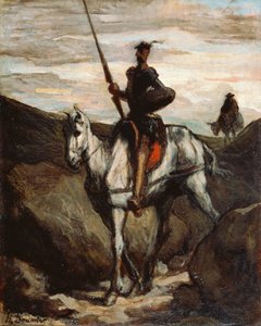 Don Quichotte in den Bergen von Honoré Daumier