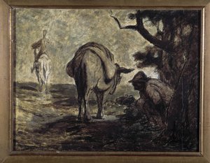 Don Quijote und Sancho Panza. Illustration aus dem Roman von Miguel Cervantes Don Quijote de la Mancha von Honoré Daumier
