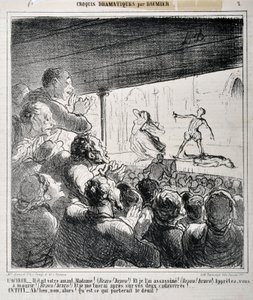 Dramaskizze: „Er war Ihr Liebhaber, Madame...“ (Gravur von Honore Daumier in „Le Charivari“) von Honoré Daumier