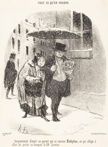 Unannehmlichkeit, einen Verwandten zu haben, der Babylas heißt... von Honoré Daumier