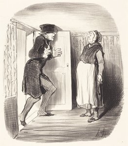 Unannehmlichkeit, ein Zwischengeschoss ohne Vorsicht zu besuchen von Honoré Daumier