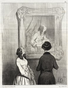 Der Künstler hat mich dargestellt, während ich schreibe... von Honoré Daumier