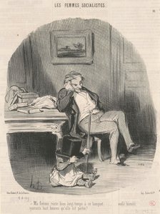 Meine Frau bleibt lange bei diesem Bankett ... von Honoré Daumier