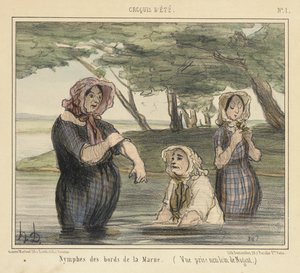 Nymphen an den Ufern der Marne von Honoré Daumier