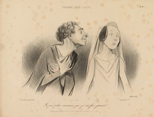 Tragisch-klassische Physiognomien. / Ich gehe verliebter fort, als ich es je gewesen bin / Nr. 4. von Honoré Daumier