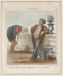 Posiert als Mitglied der Landwirtschaftskommission seines Departements. (Les Bons Bourgeois Nr. 1), aus Charivari