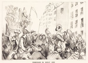 Promenade des fetten Ochsen von Honoré Daumier