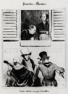 Sprichwörter und Maximen: hungriger Bauch hat keine Ohren. Illustration von Honore Daumier (1808-1879). Karikatur 19. Jahrhundert, Musée Carnavalet, Paris von Honoré Daumier