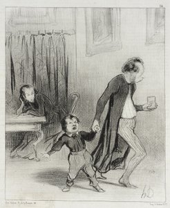 Satáne, lärmendes Kind, geh!... lass mich in Ruhe meine Ode komponieren... von Honoré Daumier