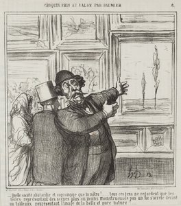 Skizze im Salon von Daumier, Nr. 6: Schaut nur, in was für einer degenerierten und korrupten Welt wir leben...