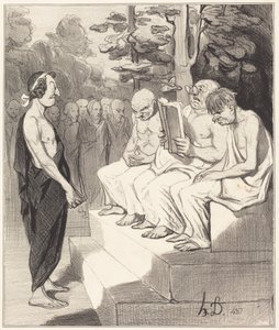 Telemachus wird von den Weisen befragt von Honoré Daumier