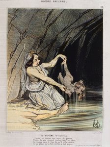 Die Taufe des Achilles in „Charivari“ um 1840 - Honore Daumier von Honoré Daumier