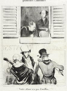 Ein hungriger Bauch hat keine Ohren von Honoré Daumier