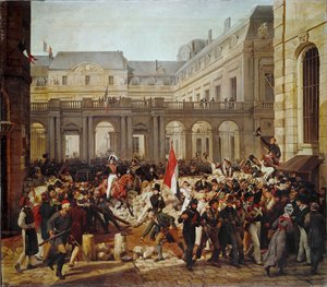 Revolution von 1830: Abreise von König Louis-Philippe zum Pariser Rathaus von Horace (after) Vernet