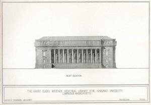 Vorderansicht, Harry Elkins Widener Memorial Library für die Harvard University, Cambridge, Massachusetts von Horace Trumbauer