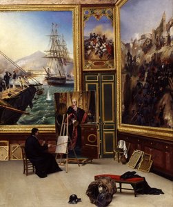 Bruder Philippe kopiert das Porträt des Marquis de Fontanes im Versailler Museum