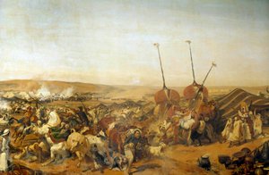 Eroberung Algeriens (1830-1847): Eroberung der Smalah von Abd el Kader durch den Herzog von Aumale in Taguin von Emile Jean Horace Vernet