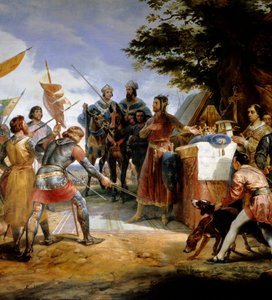 Französisch-Englischer Krieg (1202-1214): Die Schlacht von Bouvines am 27.07.1214 von Emile Jean Horace Vernet