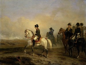 Kaiser Napoleon I und sein Stab zu Pferd