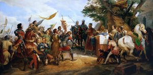 Die Schlacht von Bouvines am 27. Juli 1214 von Emile Jean Horace Vernet