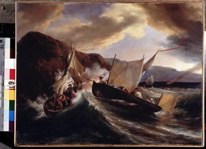 Eine Seeschlacht von Emile Jean Horace Vernet