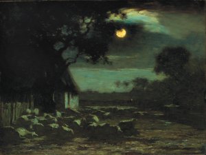 Schafhof im Mondlicht von Horatio Walker