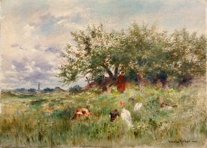 Die Truthähne beobachten von Horatio Walker