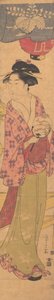 Ein Mädchen mit einem Fächer, ca. 1780 von Hosoda Eishi