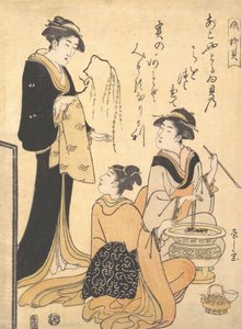 Die Weidenschale, aus einer unbetitelten Serie von Schönheitsdrucken zum Thema S von Hosoda Eishi