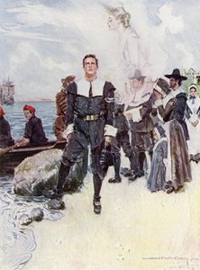 Illustration für The Courtship of Miles Standish von Henry Wadsworth Longfellow von Howard Chandler (after) Christy
