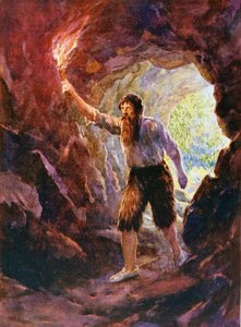 Crusoes Abenteuer in der Höhle, Illustration für 
