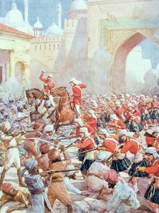 Sir Henry Havelock (1795-1857) bei der Befreiung von Lucknow