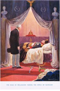 Der Herzog von Wellington besucht die Effigie von Napoleon, Illustration aus 