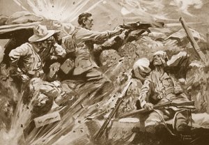 Private Cooke feuert weiterhin sein Maschinengewehr, nachdem jedes Mitglied des Waffenteams getötet oder verwundet wurde