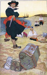 Vergrabener Schatz, aus Howard Pyles Buch der Piraten, veröffentlicht von Harper & Bros, 1921