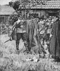 Endicott schneidet das Kreuz aus der englischen Flagge, Illustration aus 