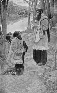 Pater Hennepin feiert die Messe, Illustration aus 