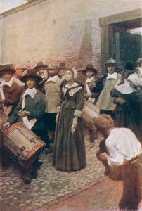 Mary Dyer auf dem Weg zum Schafott, Illustration aus 