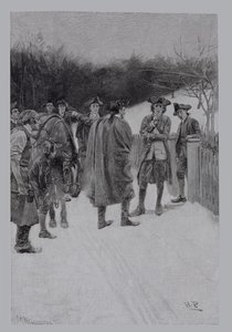 Paul Revere bringt Nachrichten zu Sullivan, graviert von F.H. Wellington, Illustration aus 