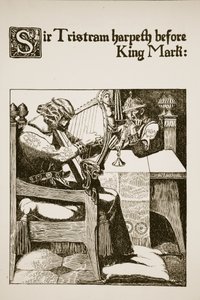 Sir Tristram spielt Harfe vor König Mark (Illustration aus 