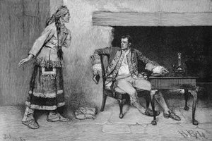 Die Ojibway-Maid enthüllt Pontiacs Plan, graviert von John Tinkey, Illustration aus 